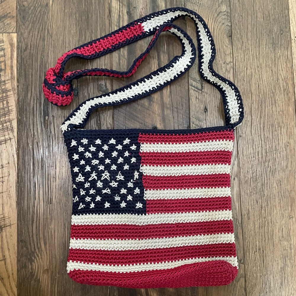 The Sak American Flag knit messenger bag